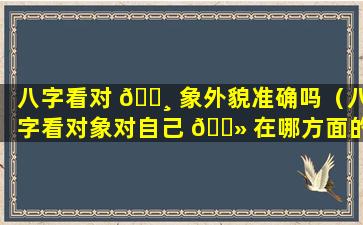 八字看对 🕸 象外貌准确吗（八字看对象对自己 🌻 在哪方面的帮助）